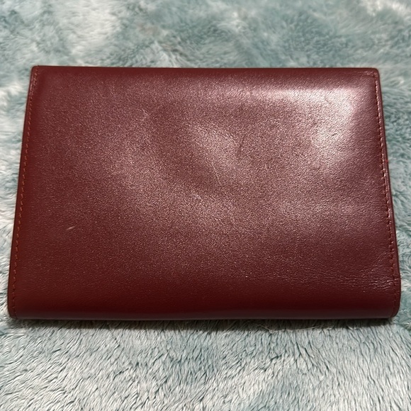 Cartier Burgundy Tri Fold Wallet With Kiss Lock 💋 - Picture 3 of 15